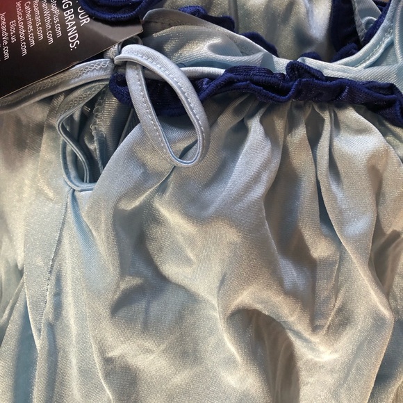 Amoureuse NWT Baby Doll Ruffle Gown Sky Blue w/ Royal Blue Trim-wms sz 4x(34/36) - Picture 10 of 12